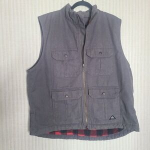 Ridgecut Toughwear Men's Gray Quilted Lined Vest Size 2XL Utility Pockets